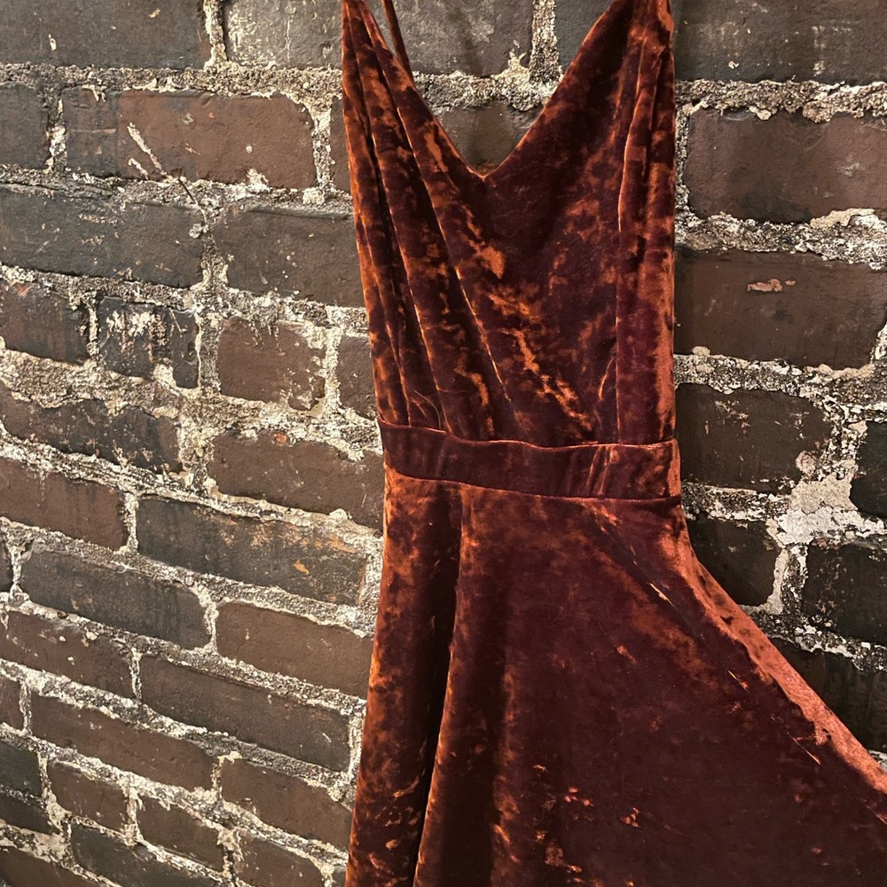 Urban renewal flowy copper mini dress size S